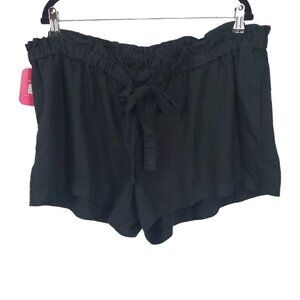 Isabel Maternity Paperbag Tie Front Black Pull On Shorts Not Just For Maternity